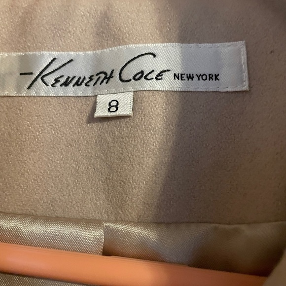 Kenneth Cole New York Tan Pea Coat Sz 8 - Picture 4 of 10